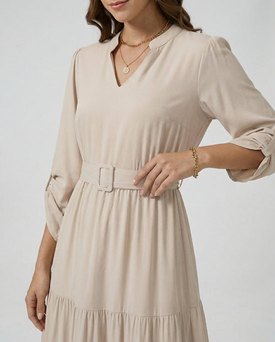 Camille Belted Midi Dress