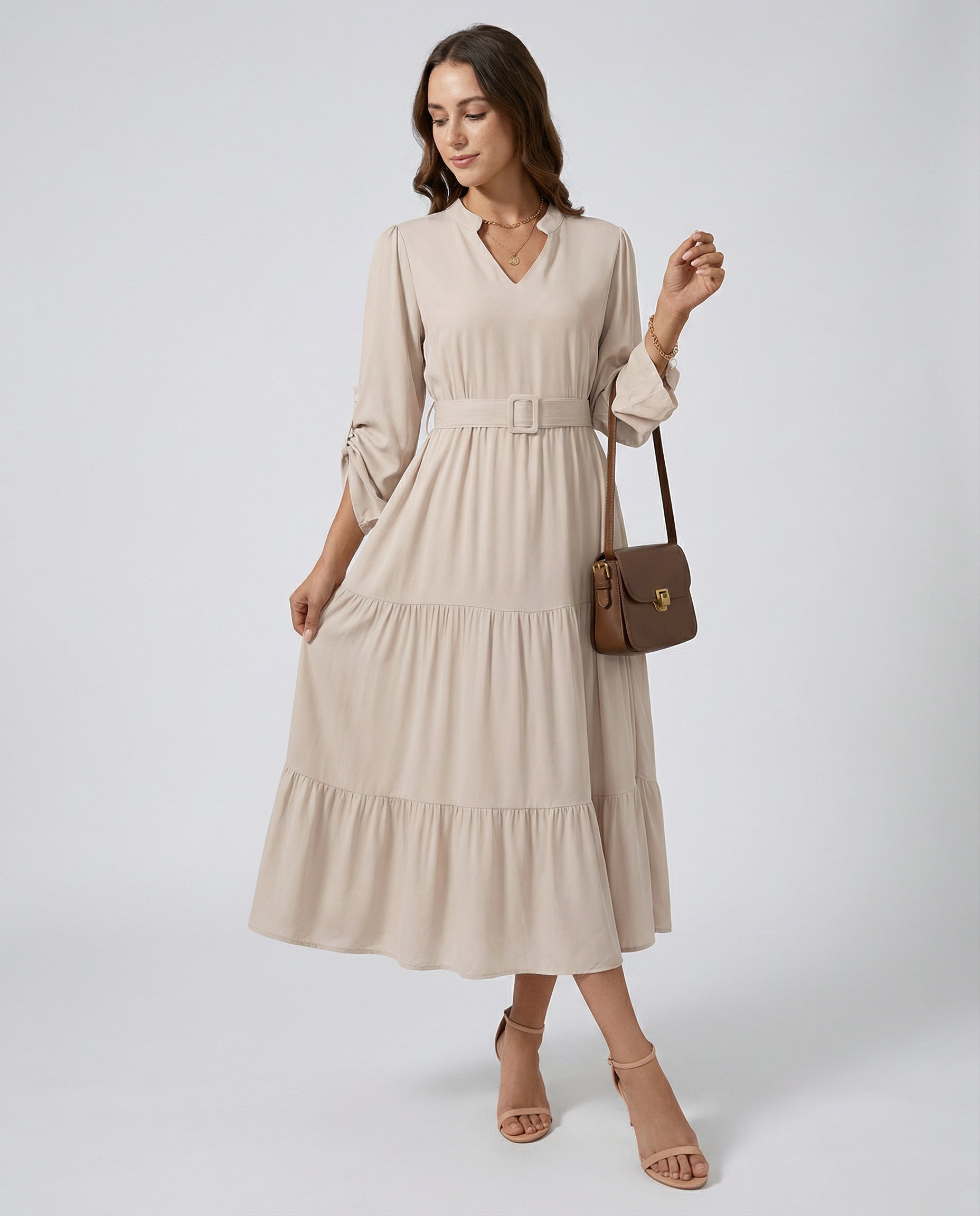 Camille Belted Midi Dress