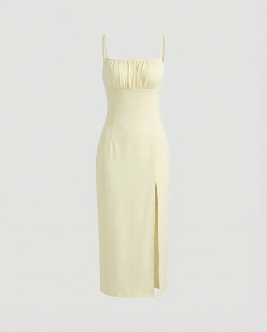 Elara Bloom Slit Dress