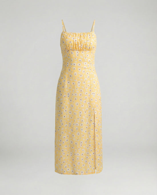 Elara Bloom Slit Dress