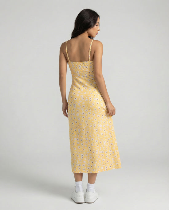 Elara Bloom Slit Dress