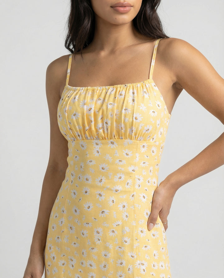 Elara Bloom Slit Dress