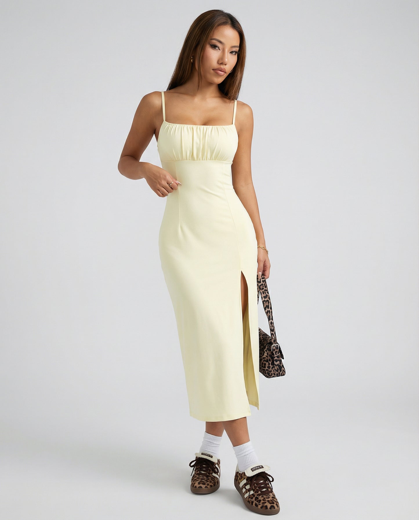Elara Bloom Slit Dress