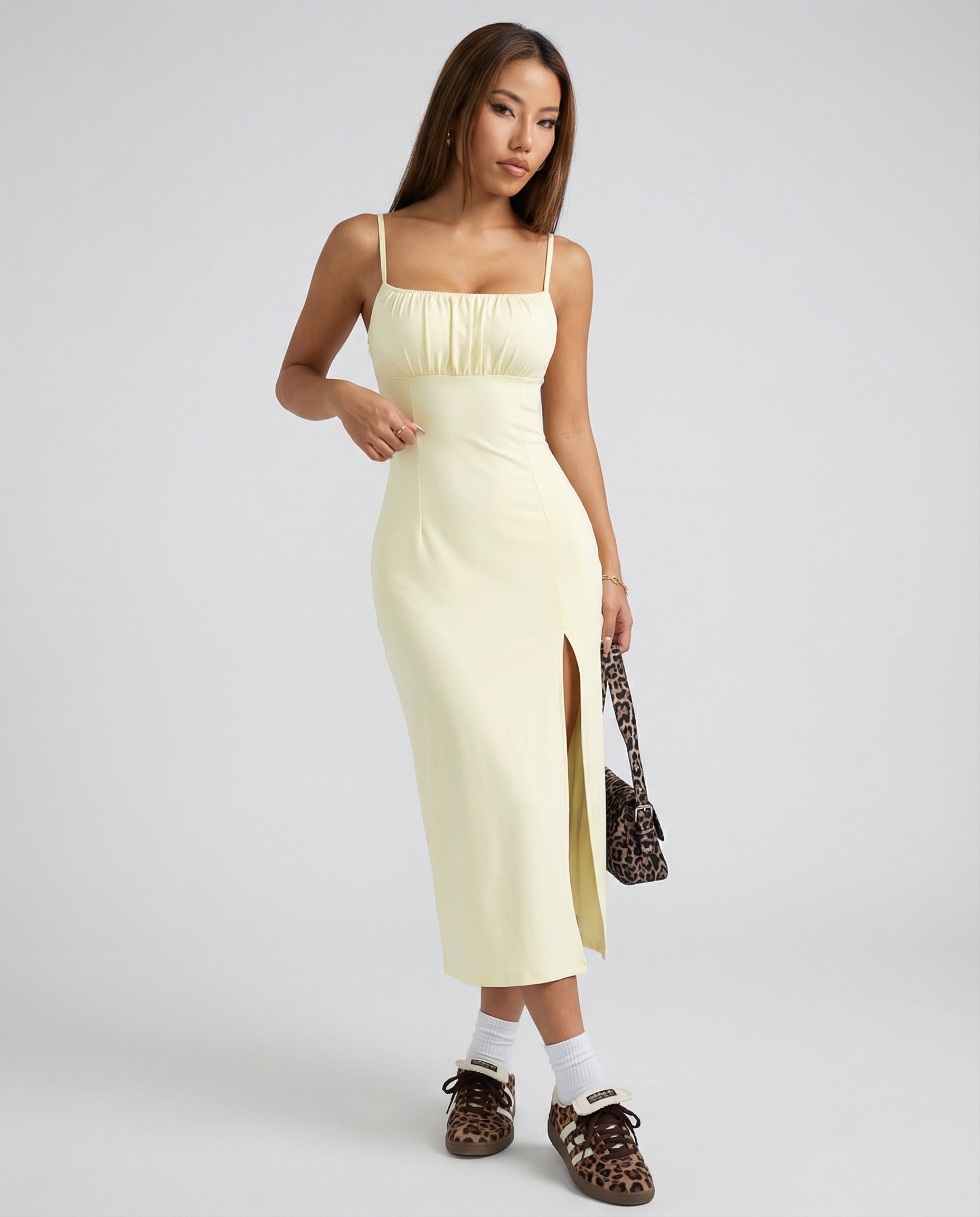 Elara Bloom Slit Dress