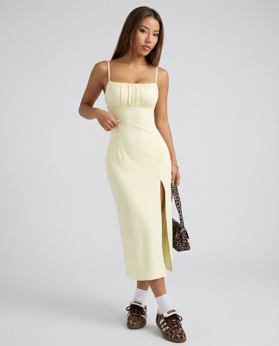 Elara Bloom Slit Dress