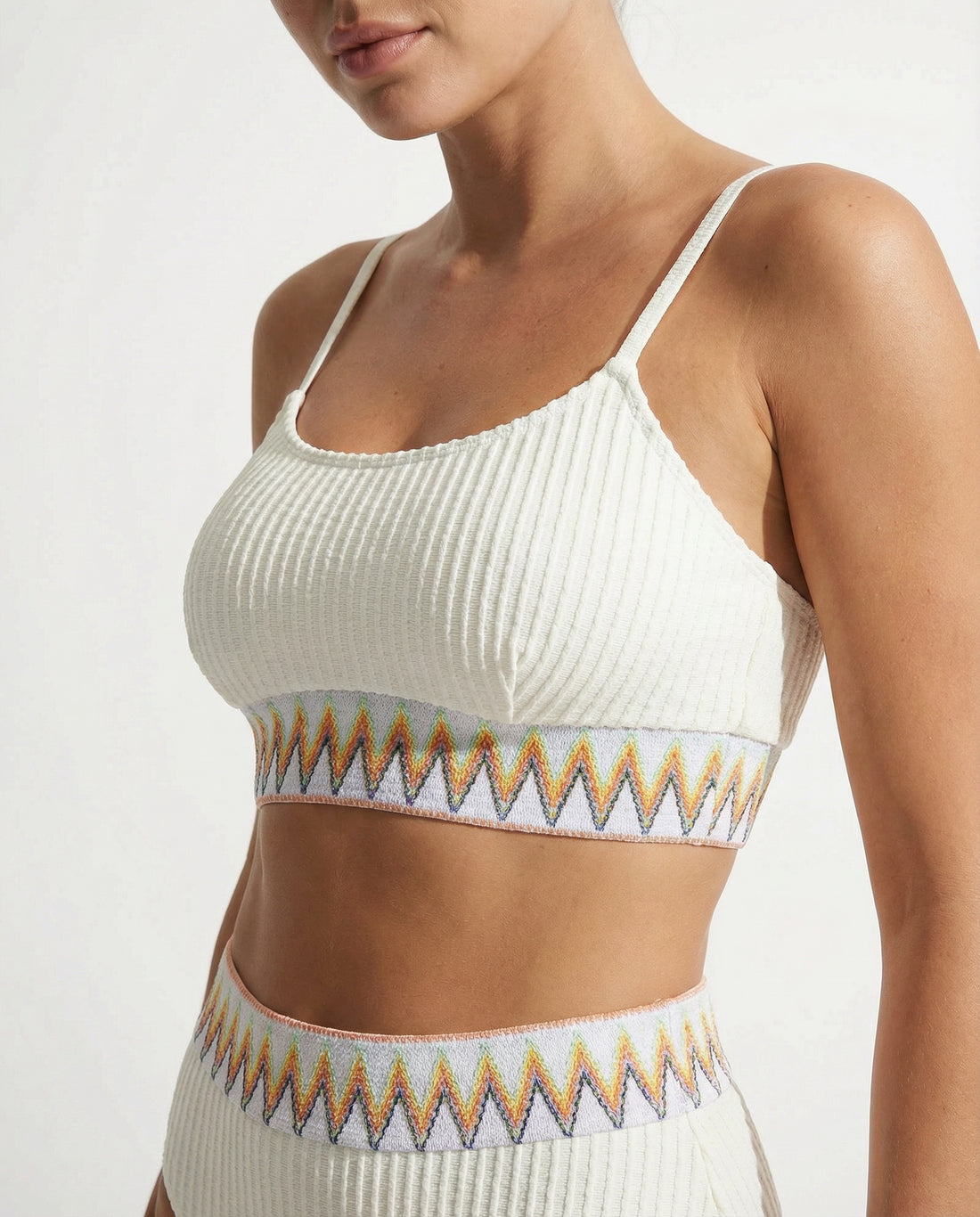 Elara Contrast Band High-Waist Bikini Set