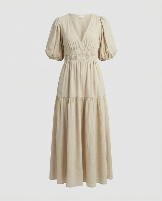 Camellia V-Neck Midi Dress