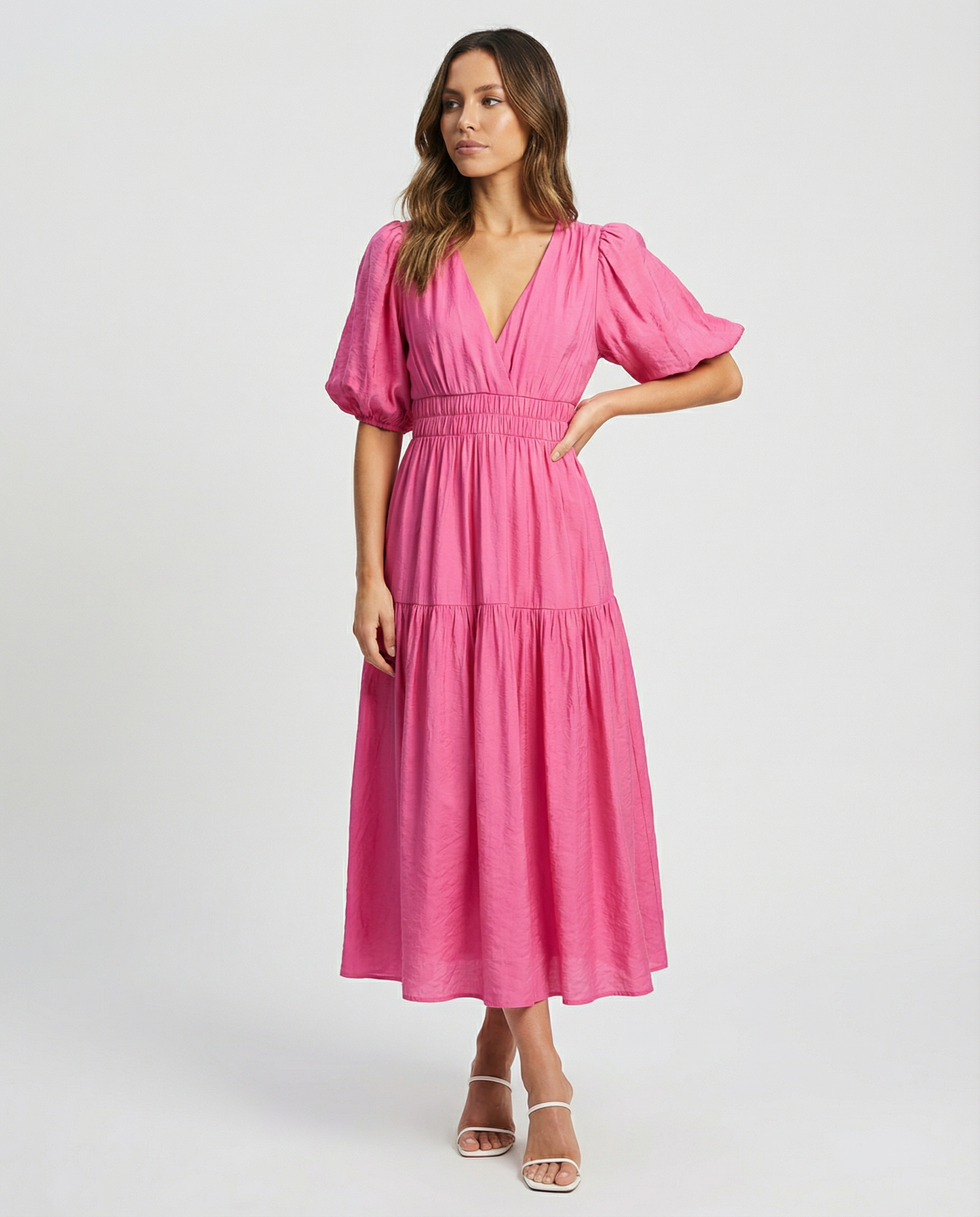 Camellia V-Neck Midi Dress