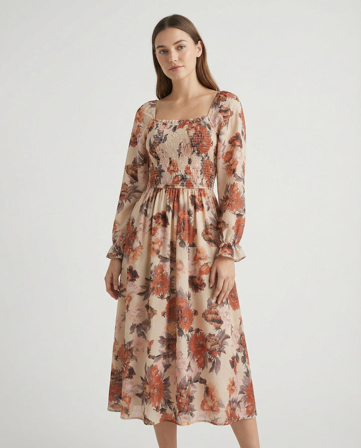 Floral Smocked Maxi Dress