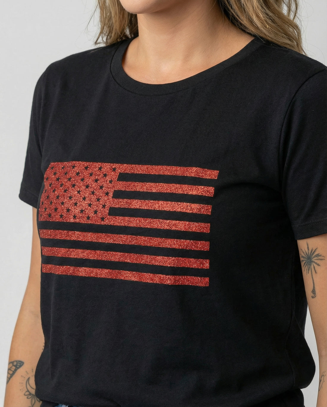 Freedom Flag Round Neck Tee