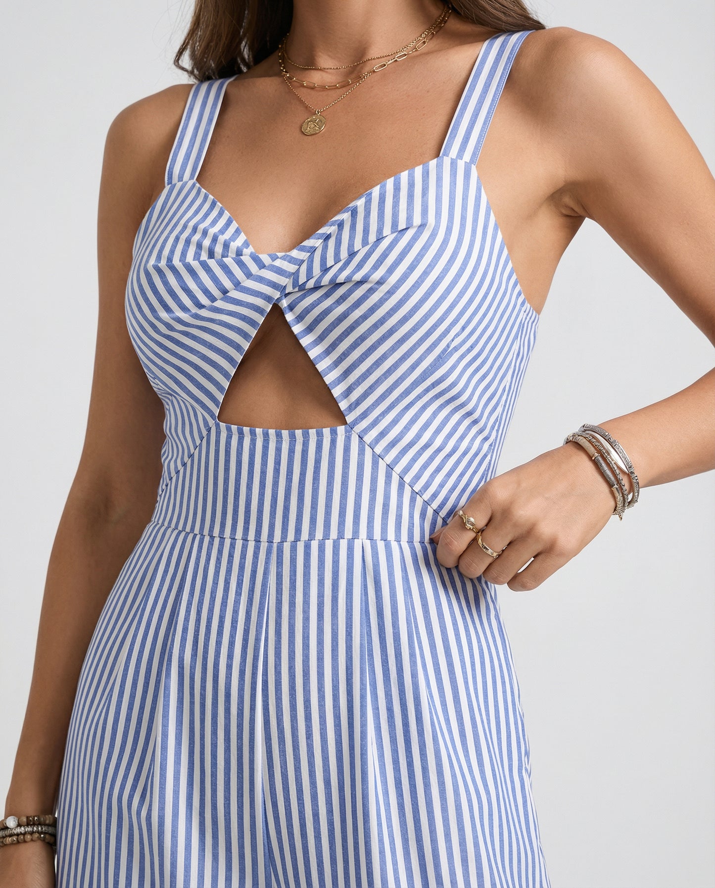 Maris Stripe Cutout Jumpsuit