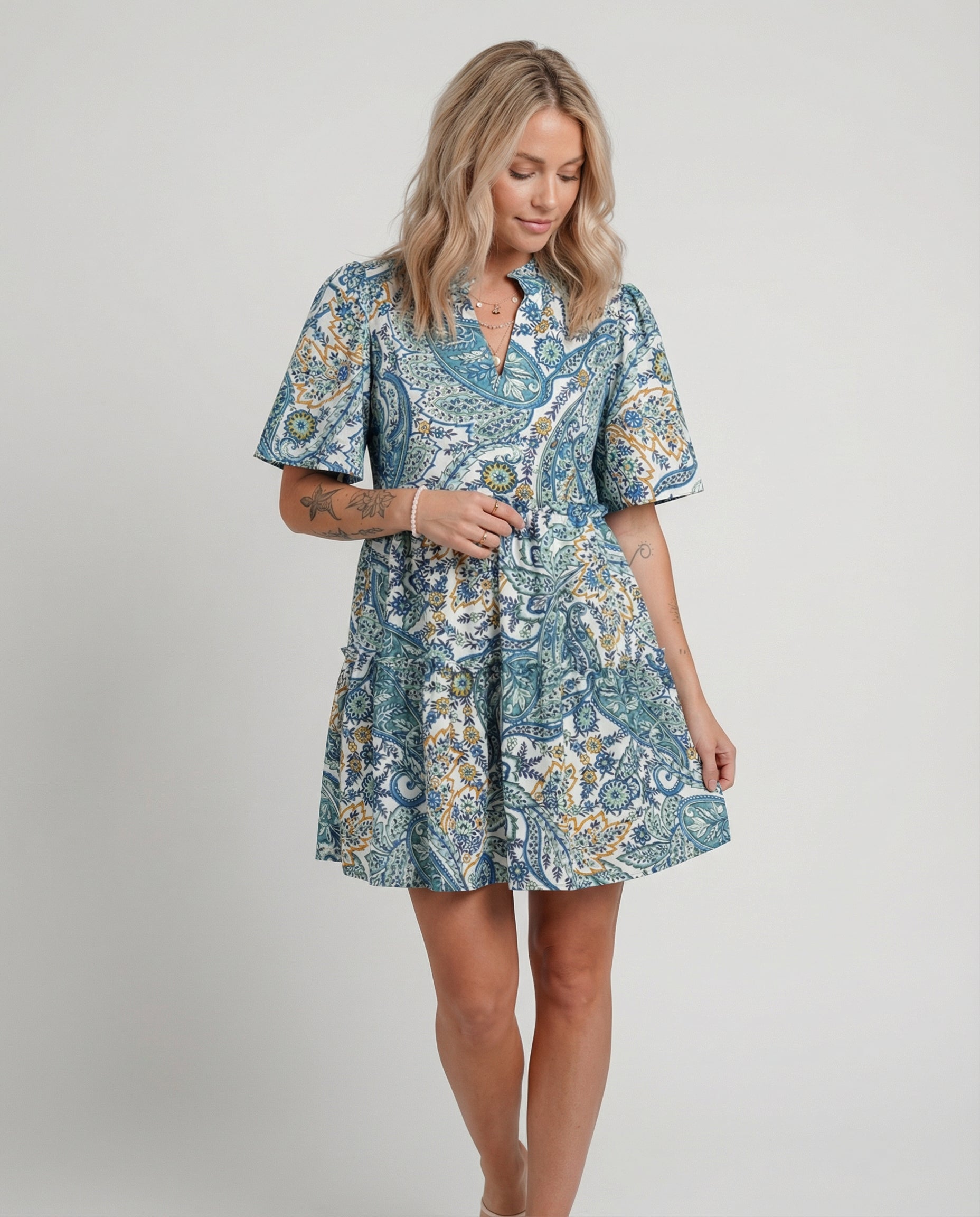 Paisley Floral Mini Dress