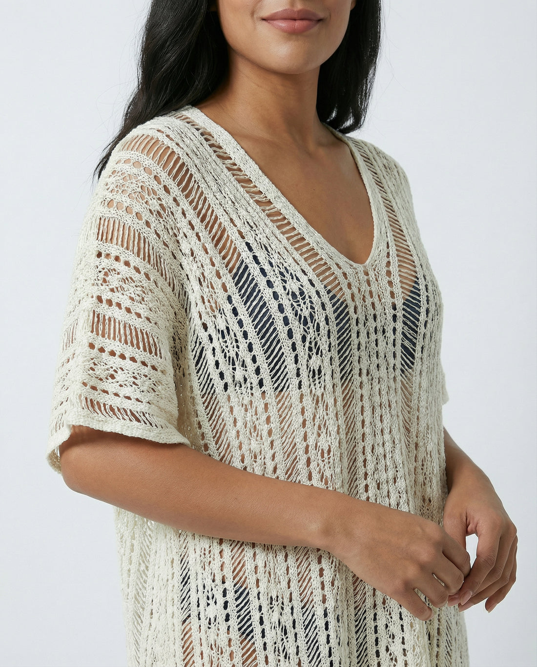 Seabreeze V-Neck Knit Cover-Up