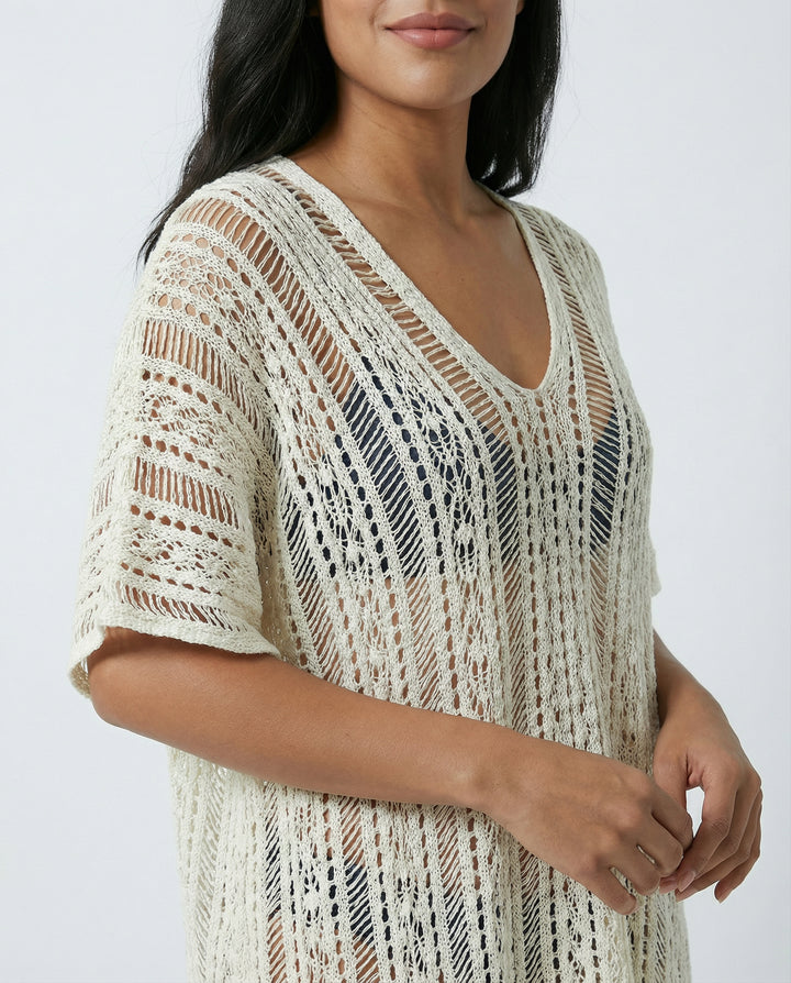 Seabreeze V-Neck Knit Cover-Up
