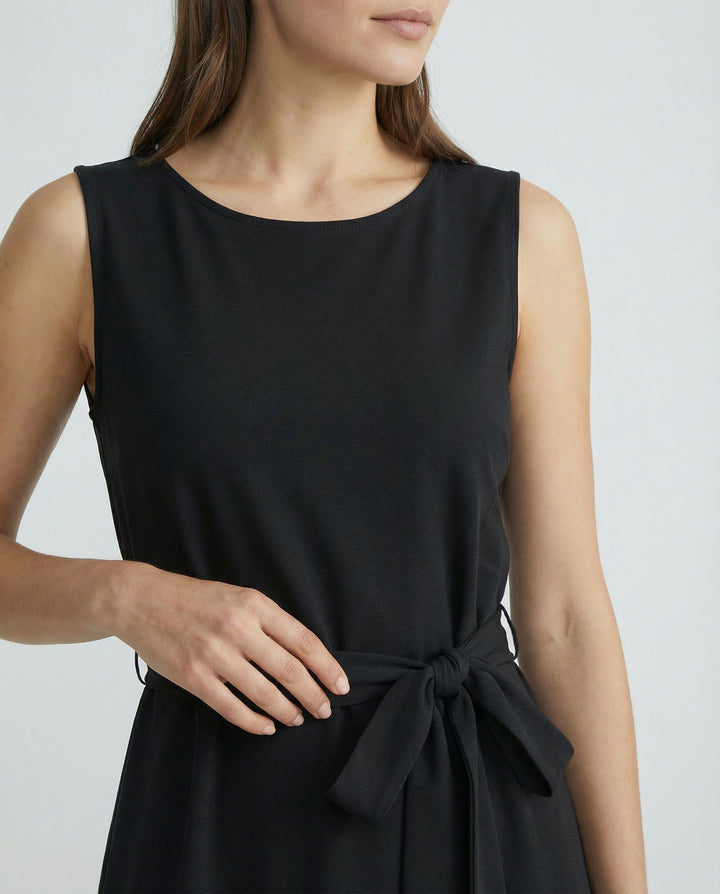 Sleeveless Belted Pocket Maxi Dress