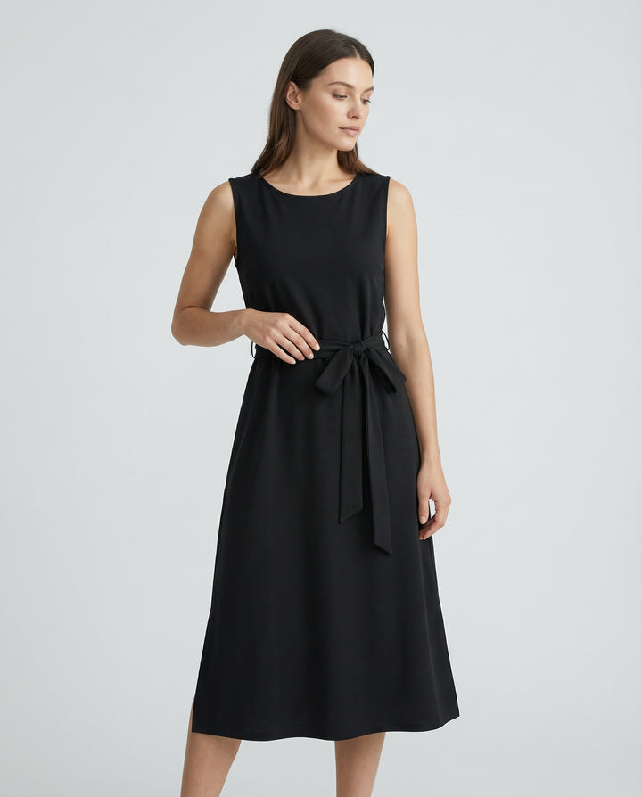 Sleeveless Belted Pocket Maxi Dress