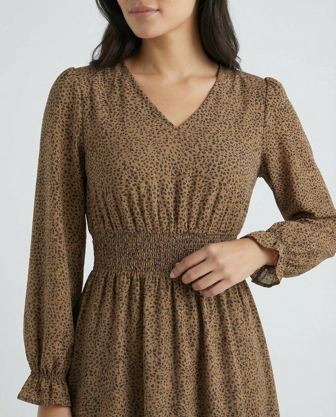 Smocked Waist Long Sleeve Tiered Maxi Dress