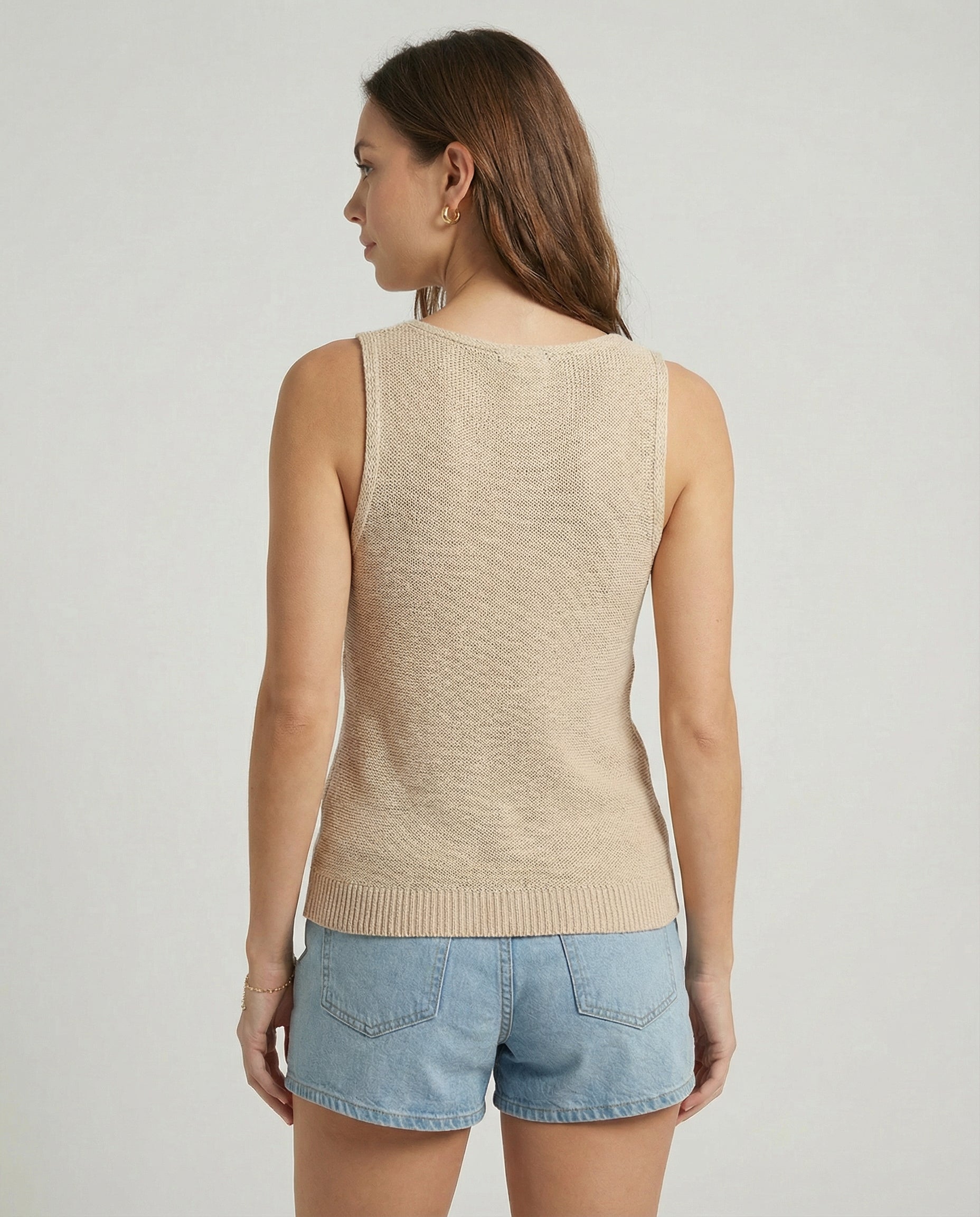 Tropic Breeze Eyelet V-Neck Tank