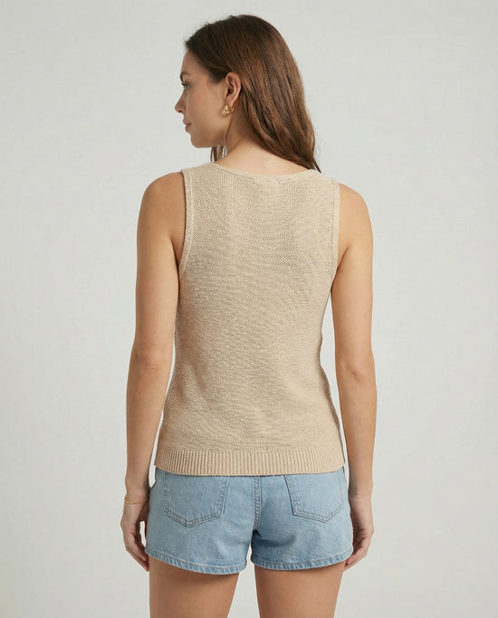 Tropic Breeze Eyelet V-Neck Tank