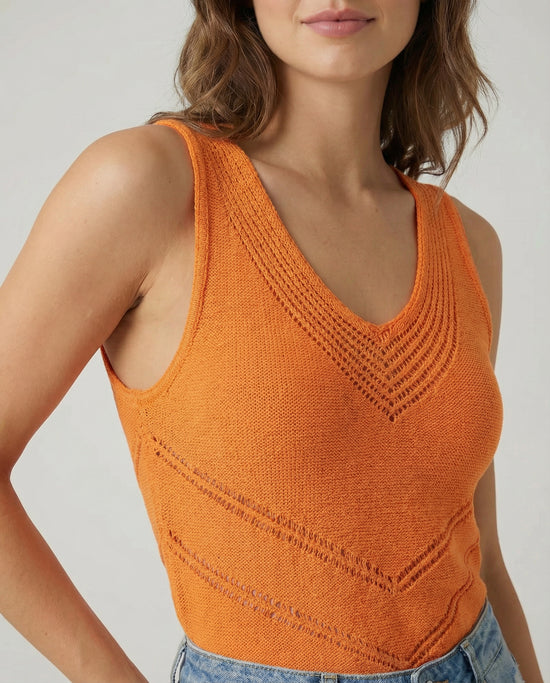 Tropic Breeze Eyelet V-Neck Tank