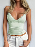Lace Detail V - Neck Cami - CELIVINE