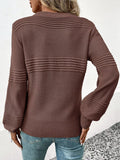 Round Neck Long Sleeve Sweater - CELIVINE