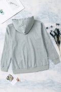 Lace Up Long Sleeve Hoodie - CELIVINE