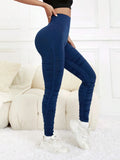 Ruched High Waist Active Leggings - CELIVINE