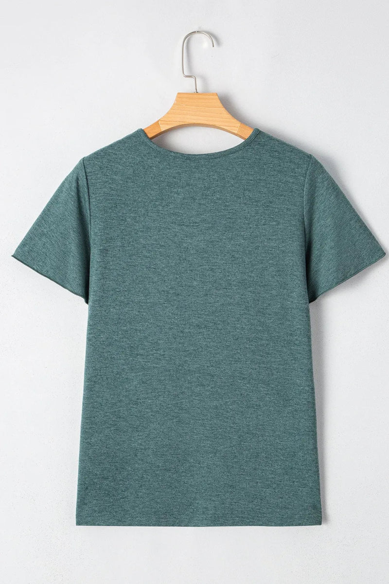 V - Neck Short Sleeve T-Shirt - CELIVINE
