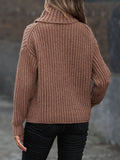 Turtleneck Rib - Knit Sweater - CELIVINE