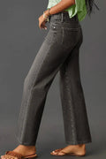 High - Waisted Wide - Leg Vintage Wash Jeans - CELIVINE