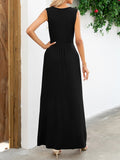 Surplice Neck Sleeveless Maxi Dress - CELIVINE