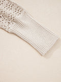 Hollowed Knit Open Front Cardigan - CELIVINE