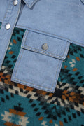 Pocketed Button Up Long Sleeve Denim Jacket - CELIVINE