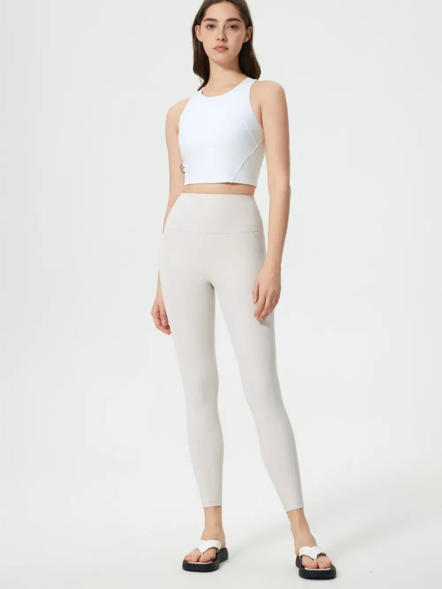 Wide Waistband Active Leggings - CELIVINE