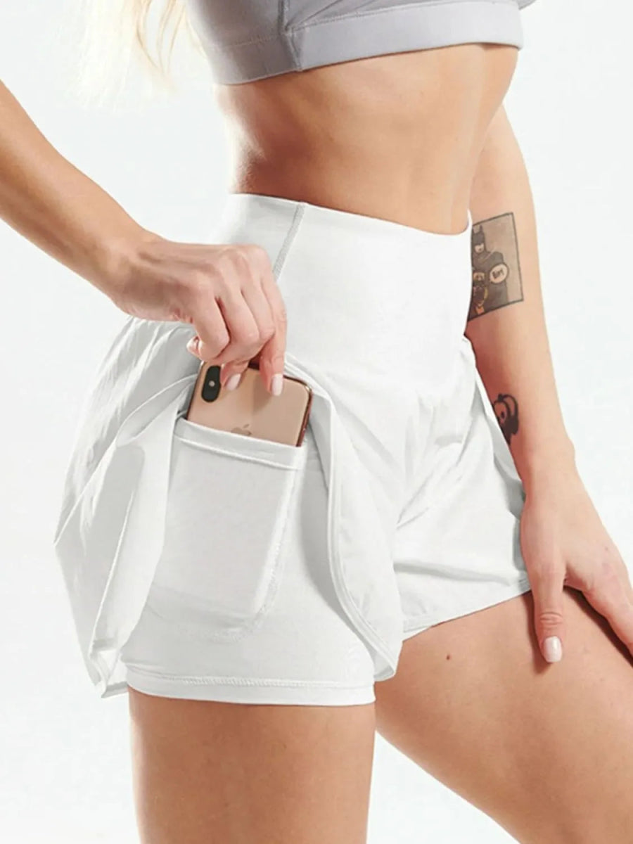 Pocketed High Waist Active Shorts - CELIVINE