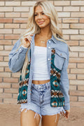 Pocketed Button Up Long Sleeve Denim Jacket - CELIVINE