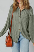 Ribbed Knit Button - Up Cardigan - CELIVINE