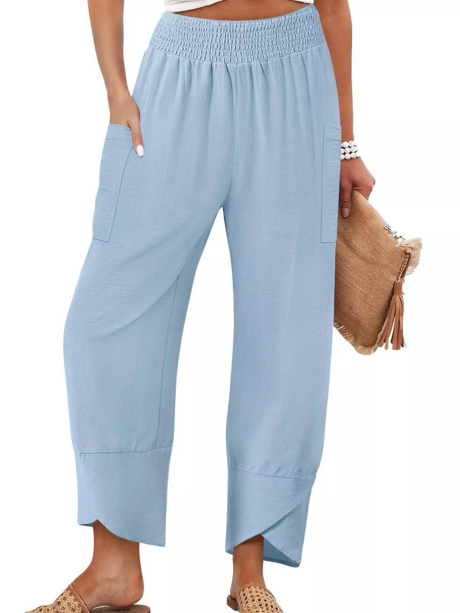 Elastic Waist Pants - CELIVINE