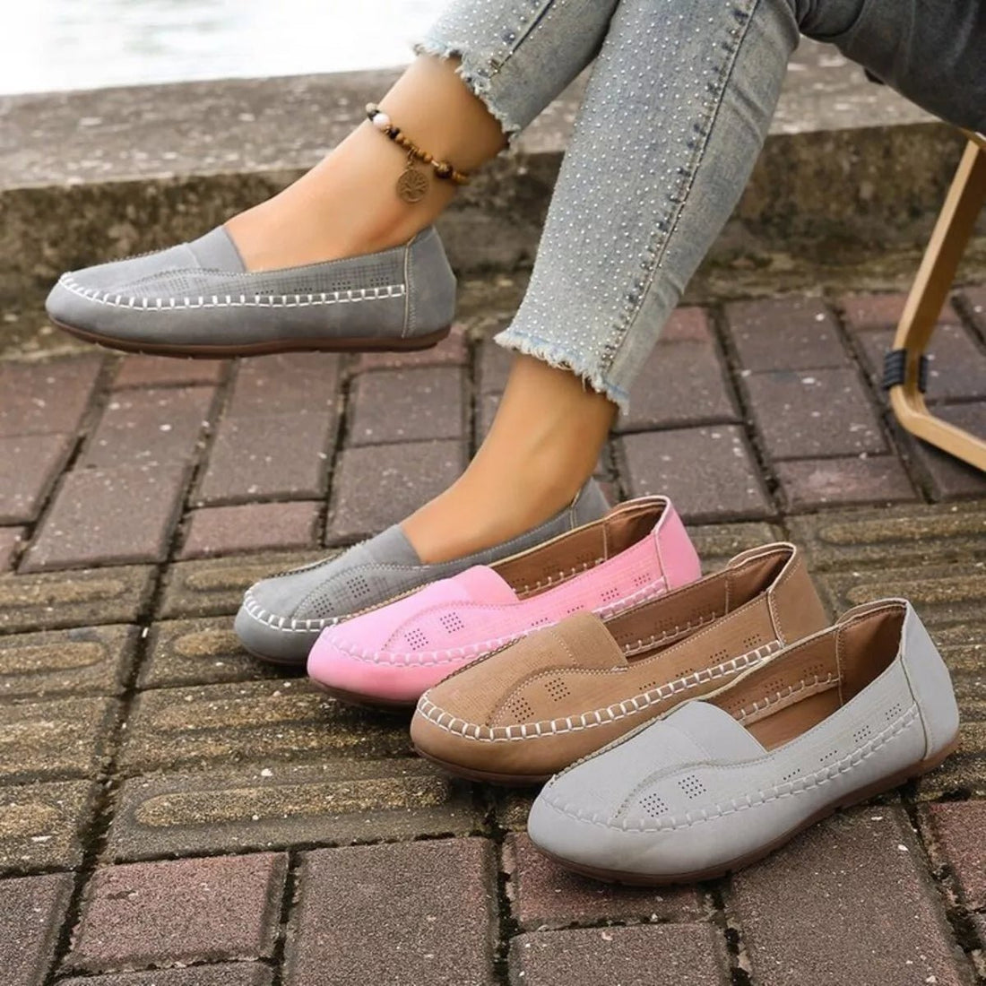 Round Toe Flats Slip - Ons - CELIVINE