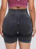 Washed High Waist Active Shorts - CELIVINE