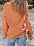 Halloween Ghost Sequin Patched Twisted Ribbed Texture Sweatshirt - CELIVINE