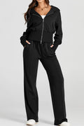 Zip - Up Hoodie and Pants Active Set - CELIVINE