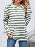 Striped Dropped Shoulder Hoodie - CELIVINE