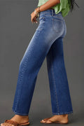 High - Waisted Wide - Leg Vintage Wash Jeans - CELIVINE