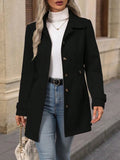 Button Up Long Sleeve Coat - CELIVINE