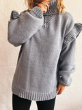 Ruffled Turtleneck Long Sleeve Sweater - CELIVINE