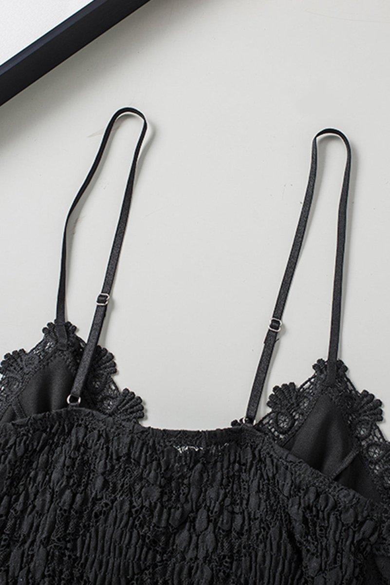 V - Neck Lace Cropped Cami - CELIVINE