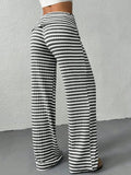 Striped Wide Leg Pants - CELIVINE