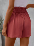 Tied Solid Color Shorts - CELIVINE
